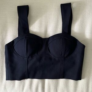 Black zip up crop top JOA